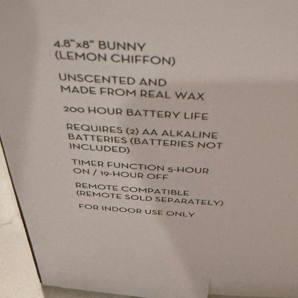 Luminara Flameless Bunny Candle in Yellow Chiffon - Picture 5 of 5